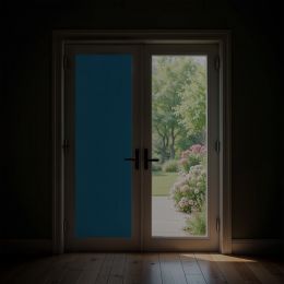 Film occultant bleu continental brillant pour fenêtre