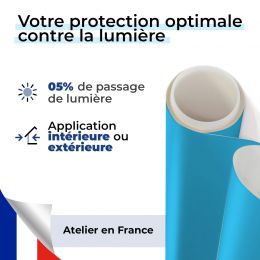 Film occultant bleu continental brillant pour fenêtre