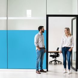 Film occultant bleu continental brillant pour fenêtre