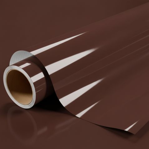 Vinyle covering marron brillant pour surface plane avec colle airflow