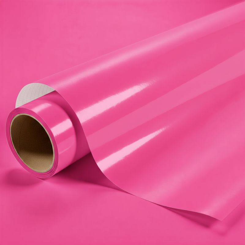 Vinyle covering rose brillant pour surface plane avec colle airflow