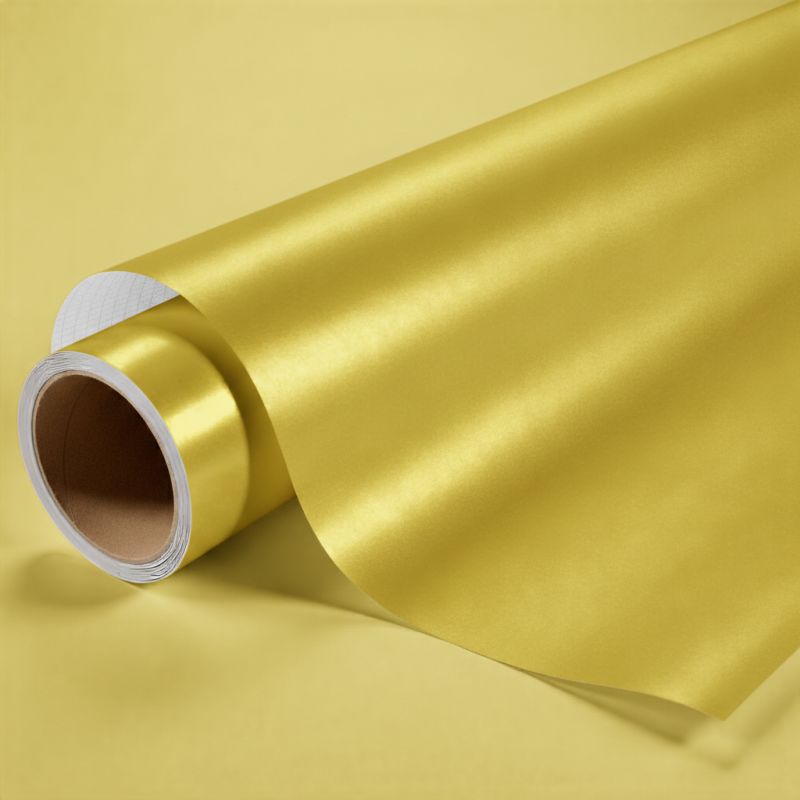 Film covering doré métallisé pour surface plane avec colle airflow