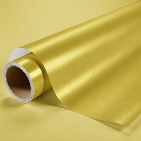 Film covering doré métallisé pour surface plane avec colle airflow