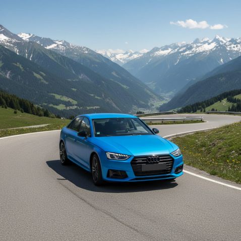 Covering bleu satin mat pour toutes surfaces - Haute finition