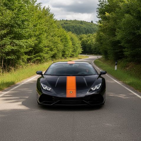 Vinyle covering orange brillant pour surface plane avec colle airflow