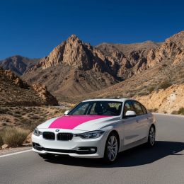 Vinyle covering rose brillant pour surface plane avec colle airflow