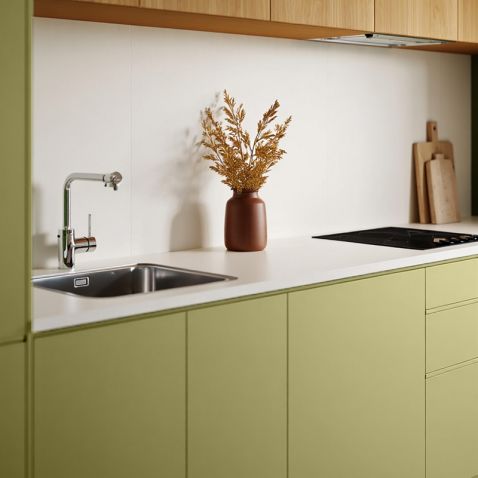 Papier peint autocollant vert olive mat