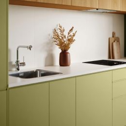 Papier peint autocollant vert olive mat