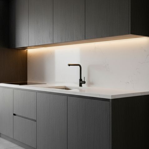 Revêtement mural effet bois d'ébène noir