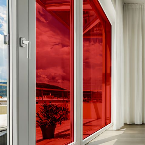 Film couleur rouge transparent