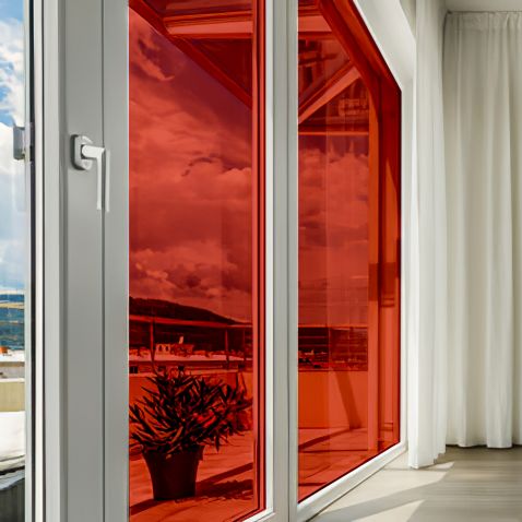 Film couleur rouge transparent