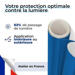 Film occultant bleu saphir brillant pour fenêtre