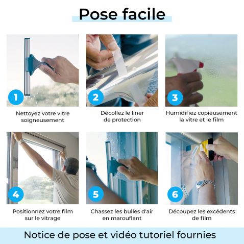 Film occultant bleu saphir brillant pour fenêtre