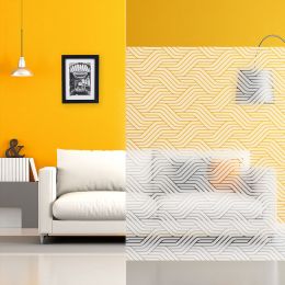 Film décoratif pour vitre lignes graphiques dépolies