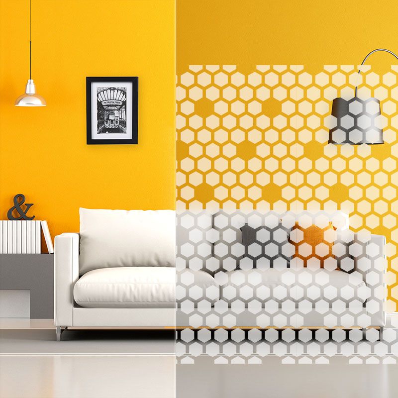 Film décoratif pour vitre motif hexagones dépolis