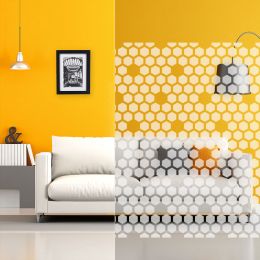 Film décoratif pour vitre motif hexagones dépolis