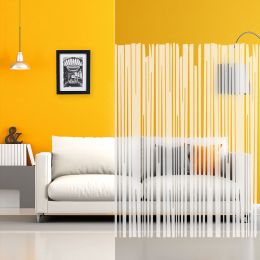Film décoratif transparent à bandes blanches