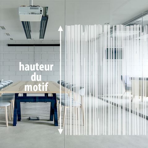 Film décoratif transparent à bandes blanches