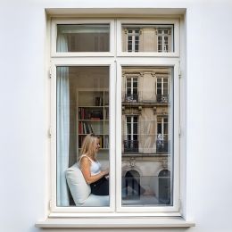 Film 2 en 1 anti chaleur et anti vis-à-vis pour pose extérieure - alu clair