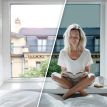 Film anti regard pour fenêtre à petit vitrage vis-à-vis proche et lointain - vert