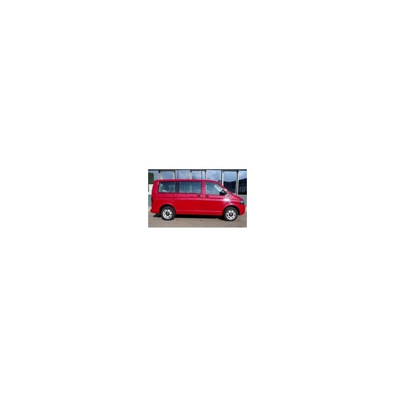Kit film solaire Volkswagen Transporter T5 (5) Court 4 portes (2003 - 2015) 1 porte latérale, 1 vitre latérale droite fixes, 1 vitre latérale gauche coulissante et hayon