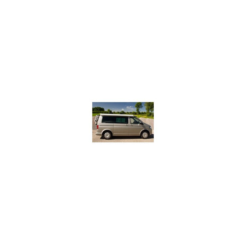 Kit film solaire Volkswagen Transporter T5 (5) California Avec Store Extérieur Intégré 4 portes (2003 - 2015) 1 vitre latérale droite fixe, 1 vitre latérale gauche coulissante et hayon