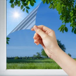 Film solaire électrostatique repositionnable Argent foncé - rejet de chaleur 79%