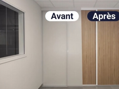 Décorer une porte de placard coulissante